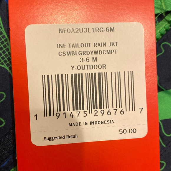 North Face Infant Rain Jacket 3-6 mo. - Picture 4 of 5